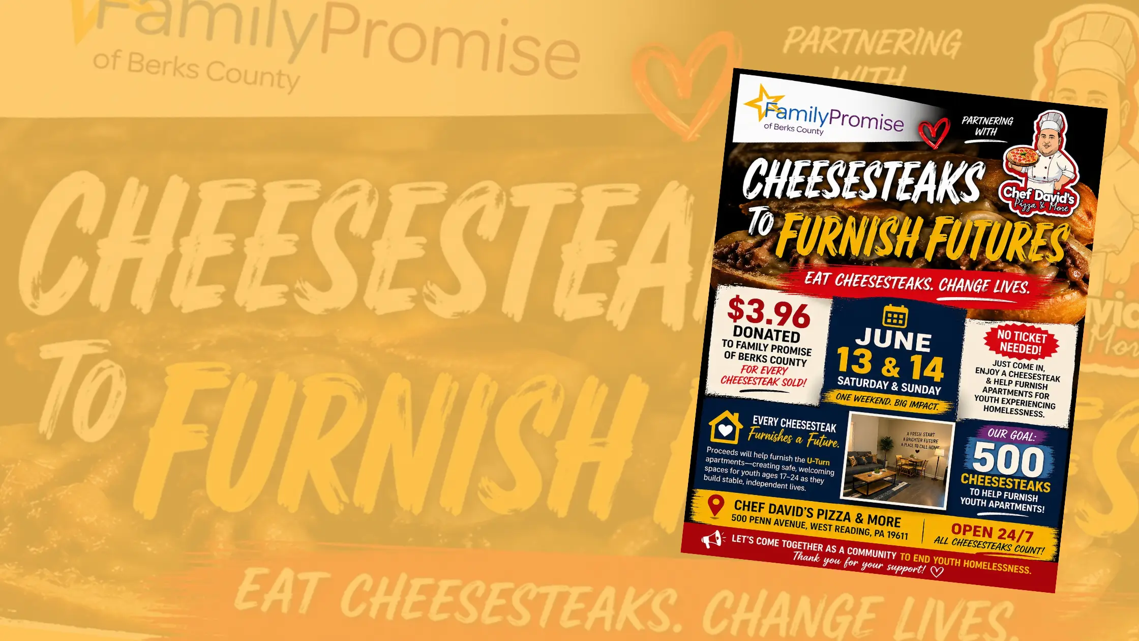 Cheesesteaks to Furnish Families